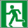 Rettungsweg/ Notausgang links (ISO 7310)