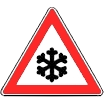 Schnee- oder Eisglätte - Zeichen 114 StVO