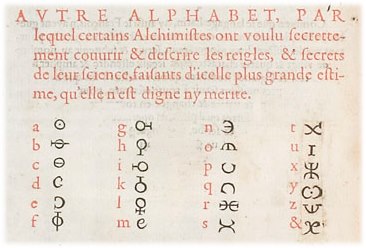 Alchemistisches Alphabet aus De Occulta Philosophia