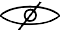 Logo für Audiodescription (AD) Ein durchgestrichenes Auge.