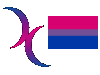 Halbmonde und Flagge der Bisexuellen