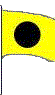 Gelb mit schwarzem Punkt (75 cm x 100 cm)
