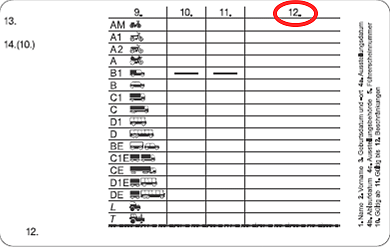 Führerscheinrückseite (Richtlinie2011/94/EU)