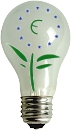 Glühbirne mit EU-Umweltzeichen (Euroblume - EU-flower)