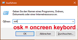 Aufruf des osk-Befehls