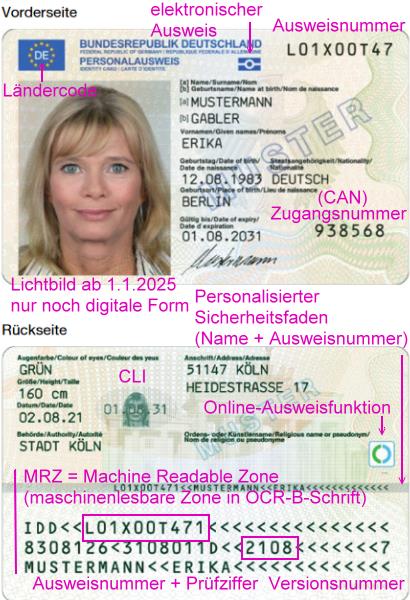 Prüfziffer neuer personalausweis Prüfziffern: Deutscher