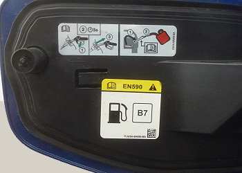 Tankdeckel mit B7-Kennzeichnung für Biodiesel