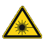 Warnung vor Laserstrahl